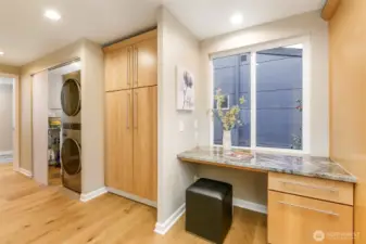 Built-In Desk, Pantry and Laundry Area