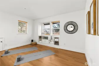 Yoga area, office or put up a wall and have another bedroom.