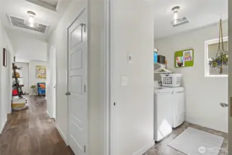 Utility room (upstairs looking from primary bedroom towards the loft area)