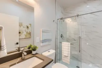 3/4 Bath on living level (Floor 2)  (Unit C Staged Photo)