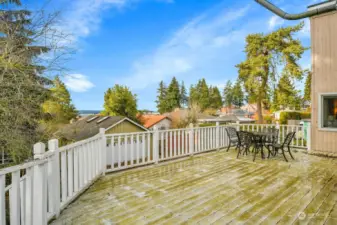 Large Deck with Views of the Puget Sound.