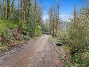 Up the driveway
