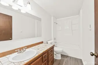 Upper full bathroom.