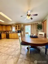 Kitchen with eating area and slider to the back deck