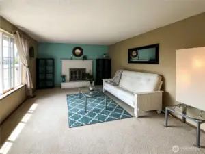 Large Great Room with wood burning fireplace