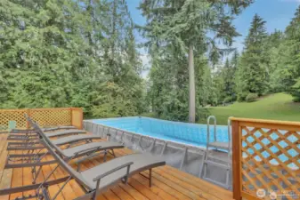 Above-ground pool for summertime fun!