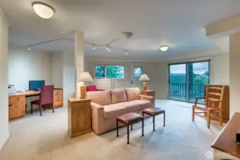 The bonus room has a personal deck and another door to the exterior.