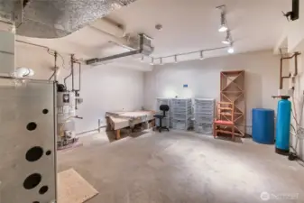 A mechanical room houses the home systems. The heat system was just renovated, and the water filteration.