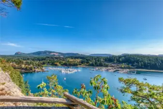 Incredible views of both Cayou and Deer Harbor Marinas.
