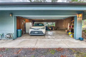 Two-car attached garage.