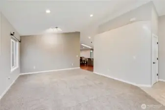 front vaulted living room