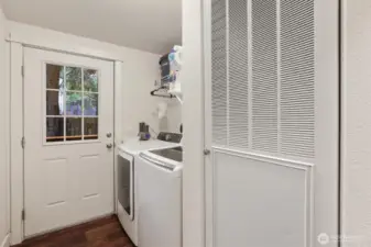 Dedicated laundry area with exterior access for added everyday convenience.