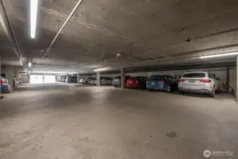 Walk through the garage and out to your covered parking spot