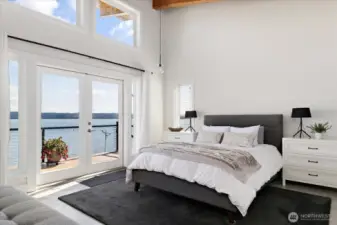 The Primary ensuite #1 is 15.4' x 16’ and bedroom features 11' wide closets with double-high shelving & vaulted ceiling.