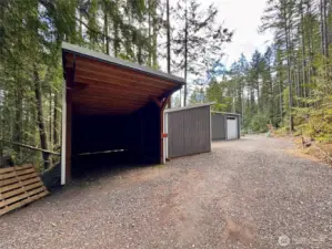 1 car carport next to a 12 X 12 locked shed.
