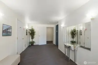 Main level secure entry lobby