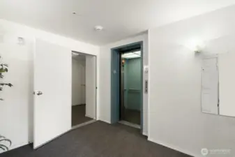 Main secure entry to elevator