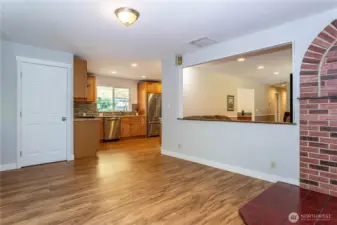Family room/game room, laundry room at left.
