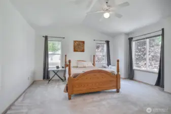 The ceiling fan certainly helps keep the room cool