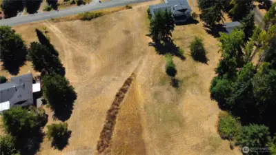 Overhead view to the southeern section of the lot