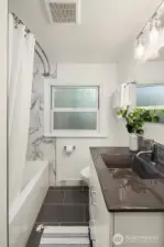 The main floor has an updated full bath.