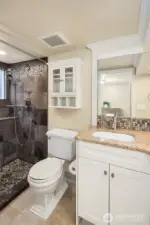 3/4 bath on lower level.