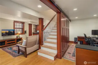 Lower level office and family room