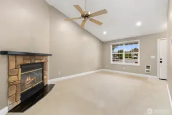 Nice vaulted ceilings and wood-wrapped windows.