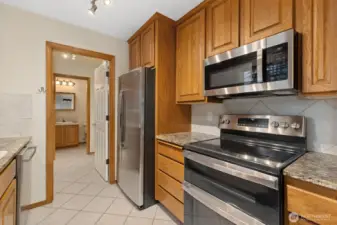 Kitchen appliances are almost new and stay with home.  Double oven!
