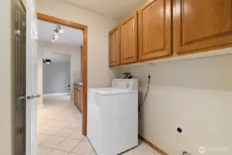 Separate laundry room.