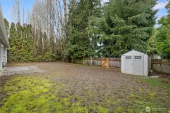 Fenced backyard with two storage sheds!
