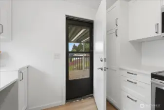 Exit to deck in the backyard