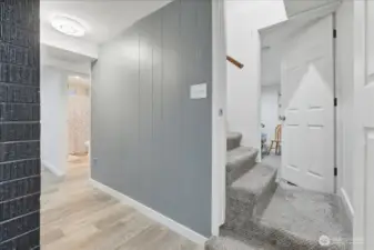 Stairs leading to the main level, Storage room on the lower level
