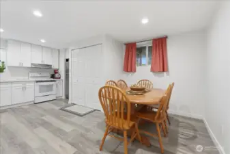 Lower level kitchen and dining room