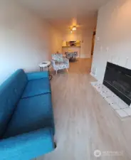 Living area and gas fireplacd