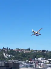 Seaplane and Queen Anne view from Rooftop Deck
