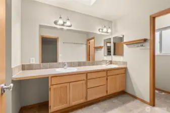 Primary bath with double vanity