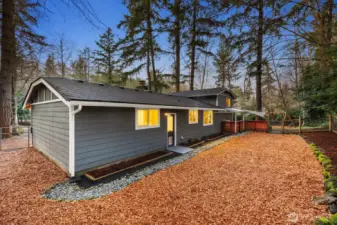 Fully fenced backyard.