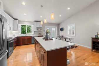 Kitchen appliances included except microwave (built-in nook for it located to right of sink window)