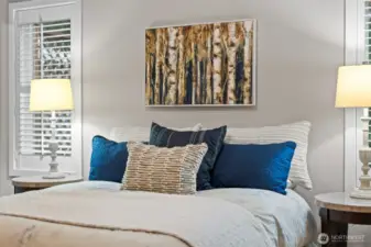 Close up of shutters...top and bottom function separately to adjust natural light as needed.