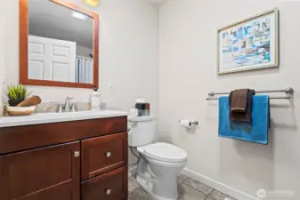 Full bathroom near the two other bedrooms is very spacious!