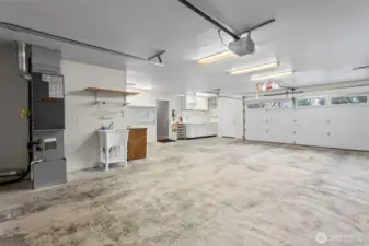 Garage floor is designed with strategic sloping to direct any water (i.e. car washing) to the outside. All furnace/HVAC systems were just serviced and had detailed maintenance the week prior to listing.