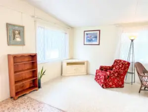 Looking into living area from the dining area.