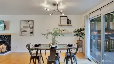 Hosting dinners is easy and relaxing in this beautiful dining space.