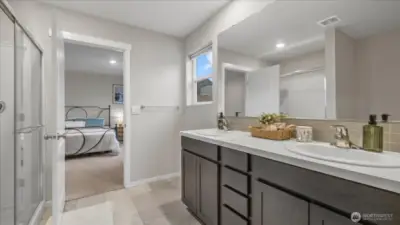 Primary bath with double sinks