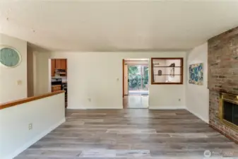 Spacious living room with new LVP flooring