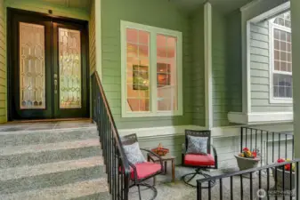 How about Coffee and New York Times on this cute patio?