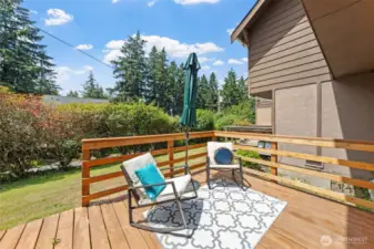 Back deck perfect for your summer relaxing