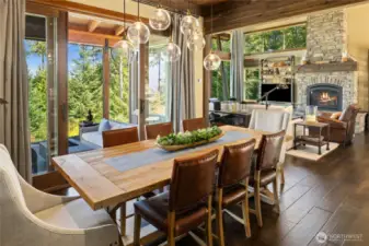 An open design allows the dining area to transition effortlessly into the main living area.