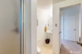 Looking Out Downstairs Bathroom.